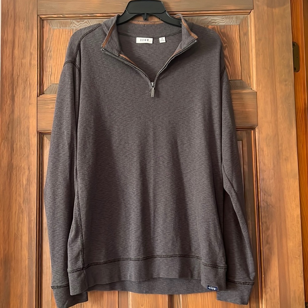 Rowm gray quarter zip pullover size medium